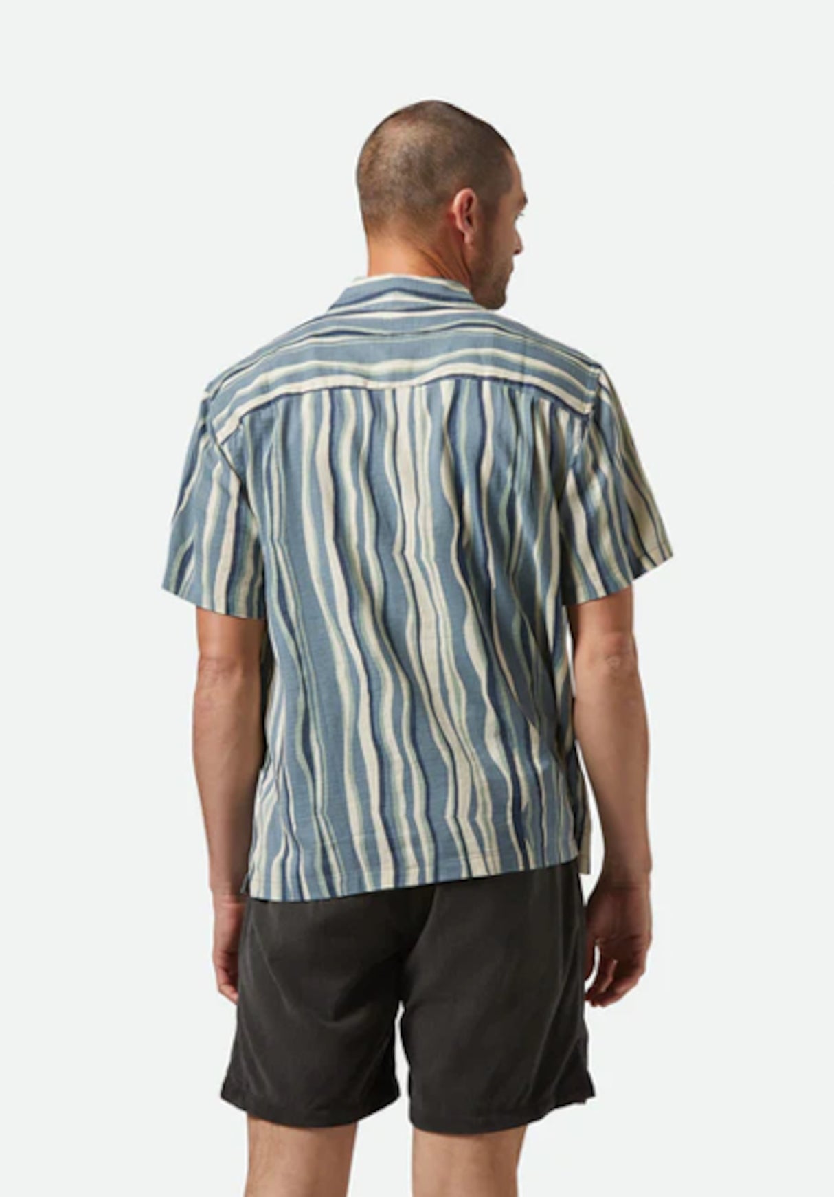 Cru Slub basaltblue-painterlystripe Rueckenansicht