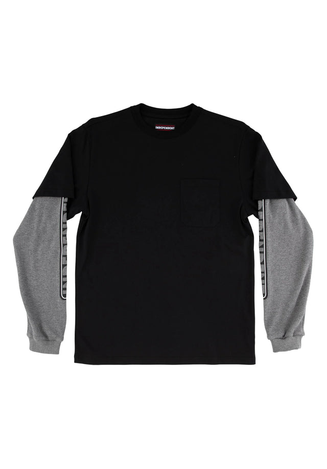 Bar Logo Thermal 2Fer Top blackheather Vorderansicht