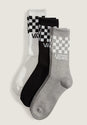 Classic Crew Check 3er-Pack black-white Vorderansicht