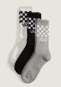 Classic Crew Check 3er-Pack black-white Vorderansicht