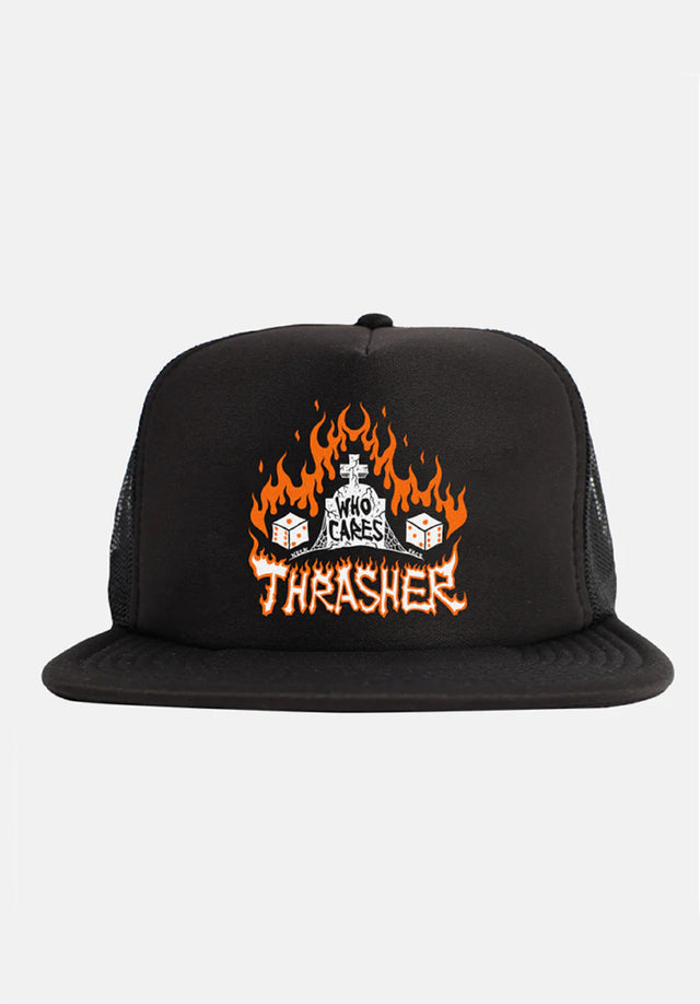 Who Cares by Neckface Trucker Hat black Vorderansicht