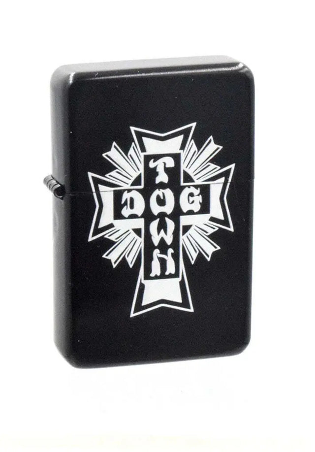 Ese Cross Flip Top Metal Lighter black-white Vorderansicht