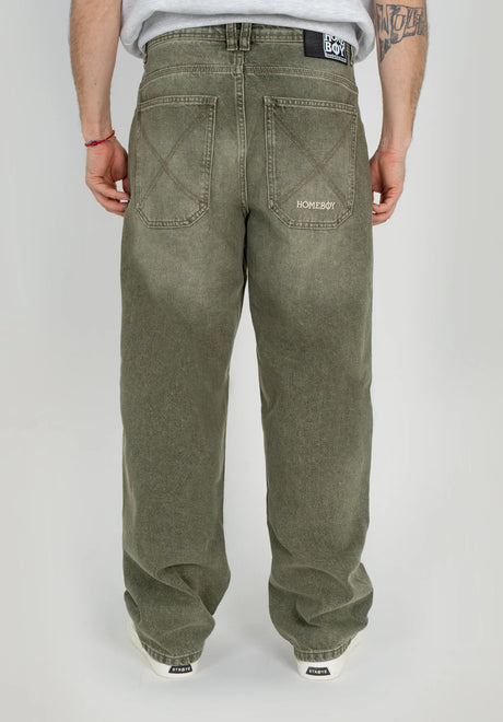 X-tra Baggy Dye Denim washedgreen Rueckenansicht