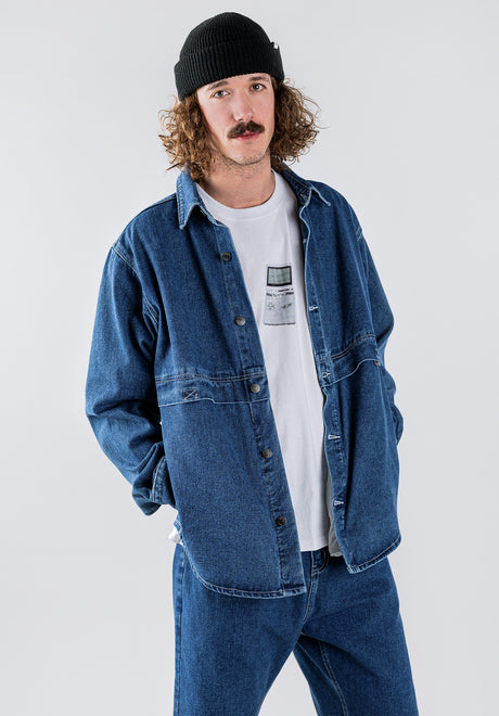 Galip blue-denim Rueckenansicht