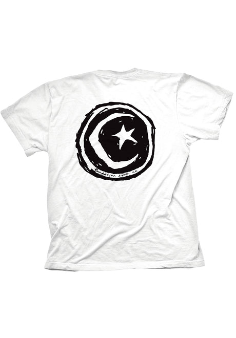 Star & Moon Front & Back Print white Rückenansicht