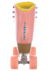 Quad Rollschuhe / Rollerskates pink-yellow Seitenansicht